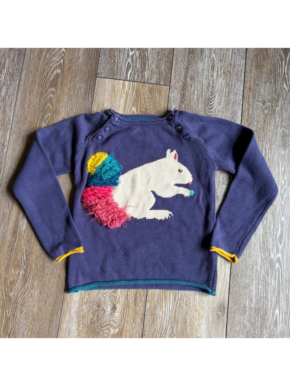 Mini Boden Rainbow Squirrel Sweater — Approx. 7/8